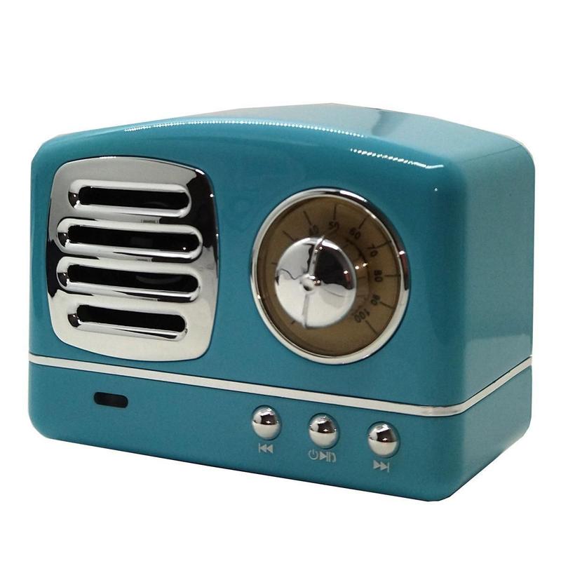 Caixa De Som Portatil Retro Vintage Bluetooth Lt-S005 Azul - Lotus